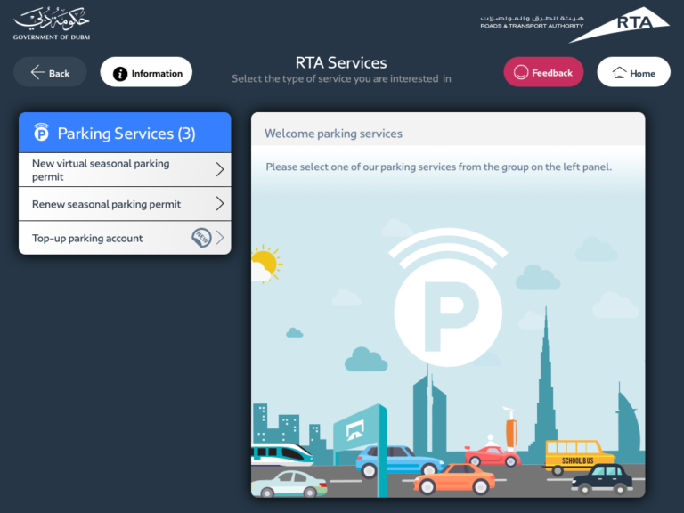 RTA Kiosk - Parking services